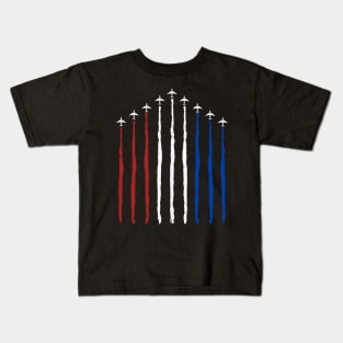 American Flag USA Fighter Jet Con Trail T-Shirt Kids T-Shirt